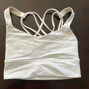 White lululemon longline free to be wild sports bra size 4